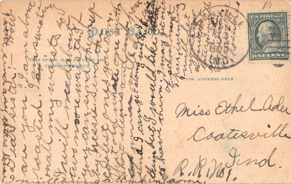 Danville Indiana Presbyterian Church Street View Antique Postcard K106054 - Image 2