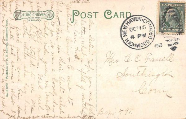 Watertown Connecticut Methodist Church Parsonage Antique Postcard K106071 - Image 2