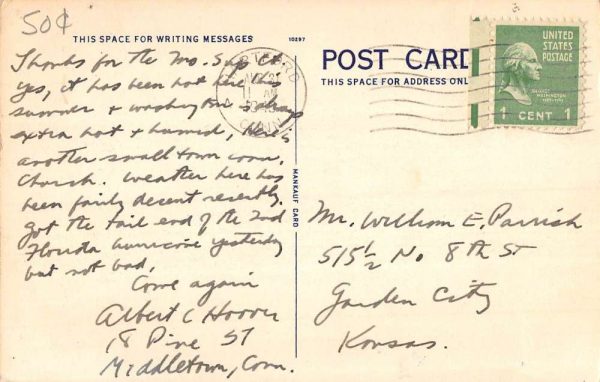 Eagleville Connecticut St Josephs Church Street View Antique Postcard K106079 - Image 2