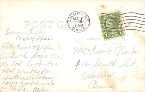 Ardmore Oklahoma Turner Falls Indian Cemetery Real Photo Postcard K106105 - Image 2