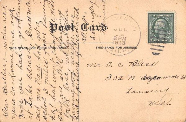Beaverton Michigan Bridge Waterfront Antique Postcard K106123 - Image 2