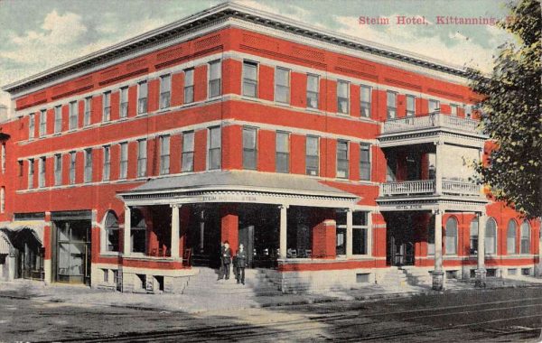 Kittanning Pennsylvania Steim Hotel Street View Antique Postcard K106129