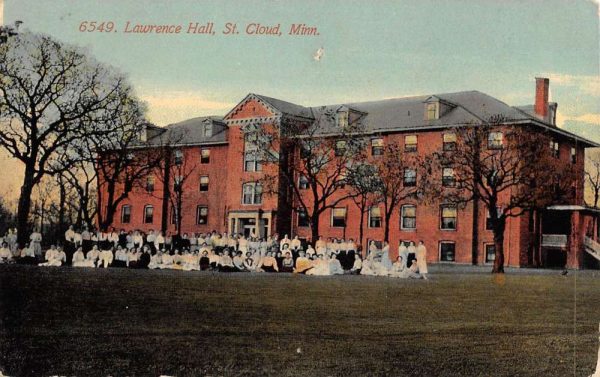St Cloud Minnesota Lawrence Hall Street View Antique Postcard K106133