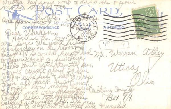 Gobles Michigan Scenic Waterfront Greeting Antique Postcard K106245 - Image 2