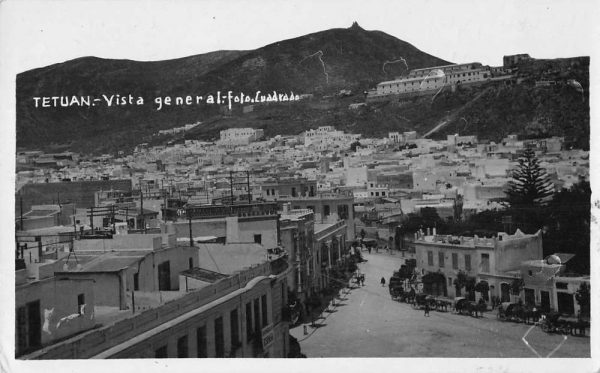 Tetuan Madrid Spain Birdseye View Of City Real Photo Antique Postcard K106319