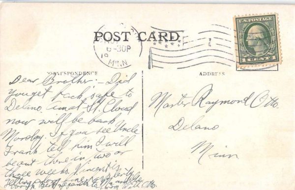 St Cloud Minnesota Log Drivers At Work Waterfront Antique Postcard K106368 - Image 2