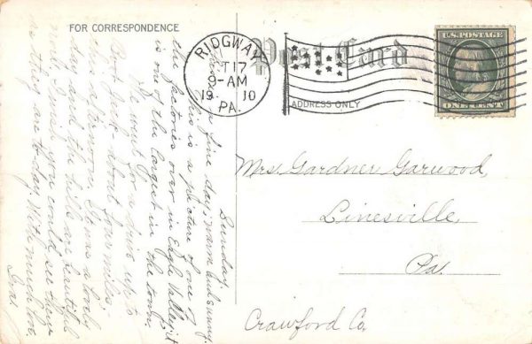Ridgway Pennsylvania Dynamo Engine Co Street View Antique Postcard K106376 - Image 2