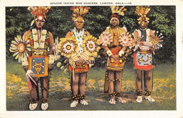 Lawton Oklahoma Apache Indian War Dancers Antique Postcard K106397