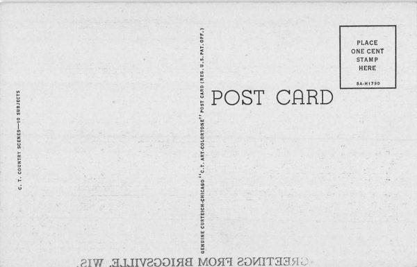Briggsville Wisconsin Scenic Roadway Greeting Antique Postcard K106423 - Image 2
