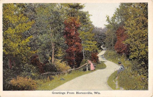 Hortonville Wisconsin Scenic Roadway Greeting Antique Postcard K106429