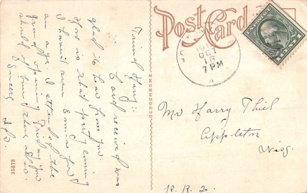 Hortonville Wisconsin Scenic Roadway Greeting Antique Postcard K106429 - Image 2