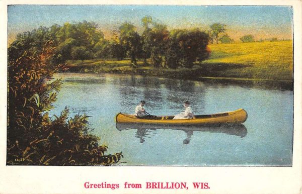 Brillion Wisconsin Row Boat Waterfront Antique Postcard K106431