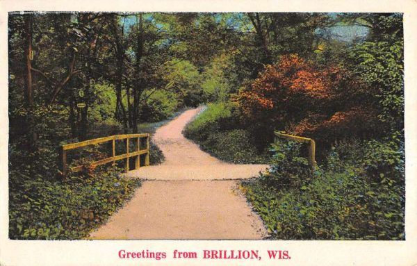 Brillion Wisconsin Scenic Roadway Greeting Antique Postcard K106434