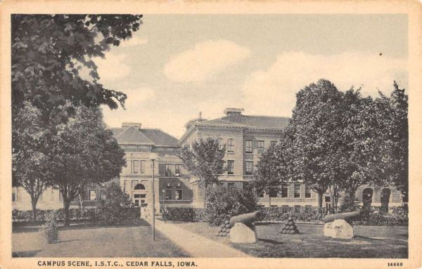 Cedar Falls Iowa Campus Scene Antique Postcard K106462