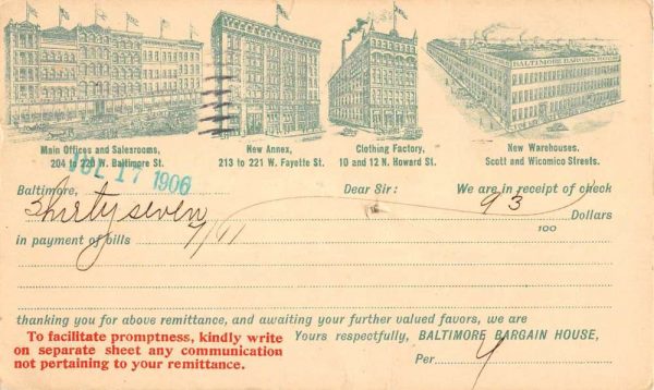 Baltimore Maryland Historic Bldg Multiview Antique Postcard K106471