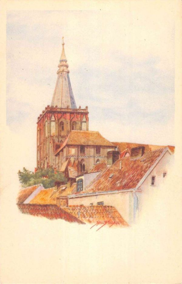 Chelmno Poland Tower Of Parish Church Antique Postcard K106501