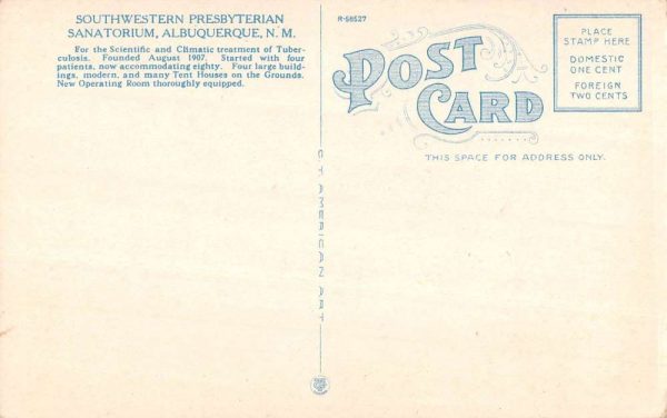 Albuquerque New Mexico Presbyterian Sanatorium Antique Postcard K106510 - Image 2