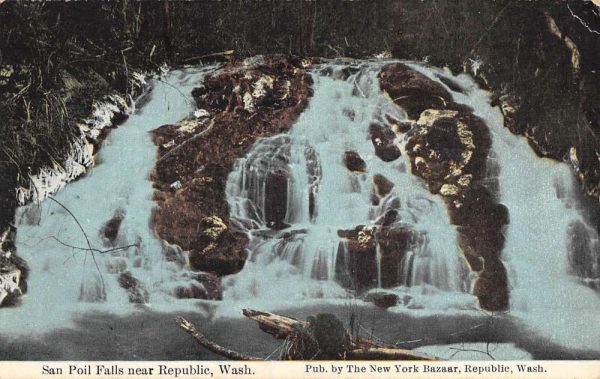 Republic Washington San Poil Falls Scenic View Antique Postcard K106558