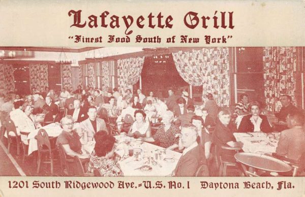 Daytona Beach Florida Lafayette Grill Interior Vintage Postcard K106602
