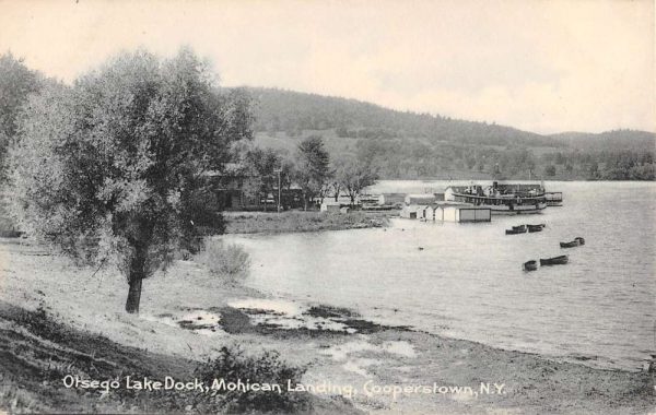Cooperstown New York Mohican Landing Otsego Lake Dock Antique Postcard K106646