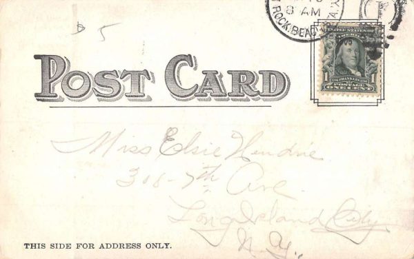 Rockaway Beach New York Academy School Street View Antique Postcard K106743 - Image 2