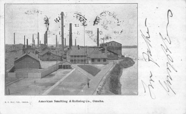 Omaha Nebraska American Smelting Refining Co Antique Postcard K106764