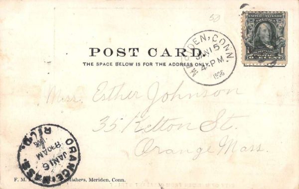 Meriden Connecticut Pleasant Street Birdseye View Antique Postcard K106791 - Image 2