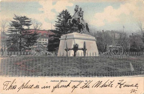 Washington DC Jackson Statue Monument Antique Postcard J80862