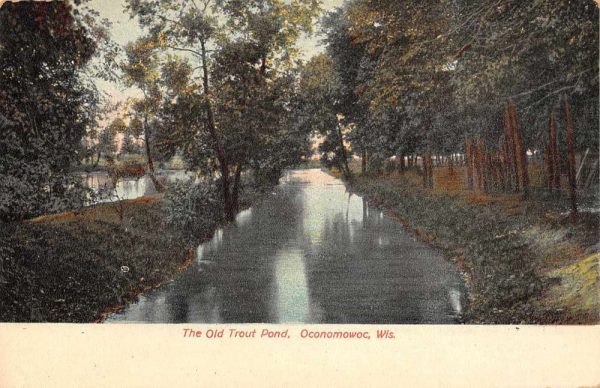 Oconomowoc Wisconsin Old Trout Pond Scenic View Antique Postcard J80865