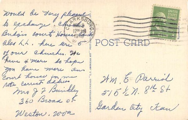 Weston West Virginia Protestant Churches Multiview Antique Postcard J80894 - Image 2