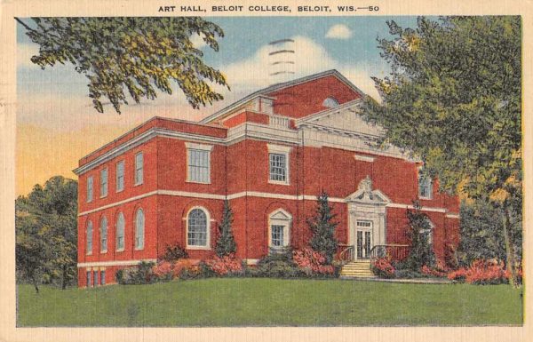Beloit Wisconsin Beloit College Art Hall Antique Postcard J80895