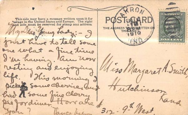 Akron Indiana ME Church Street View Antique Postcard K106829 - Image 2