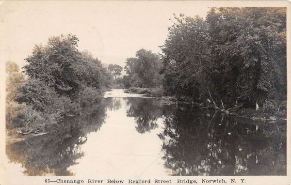 Norwich New York Chenango River Real Photo Antique Postcard K106844