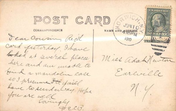 Norwich New York Chenango River Real Photo Antique Postcard K106844 - Image 2
