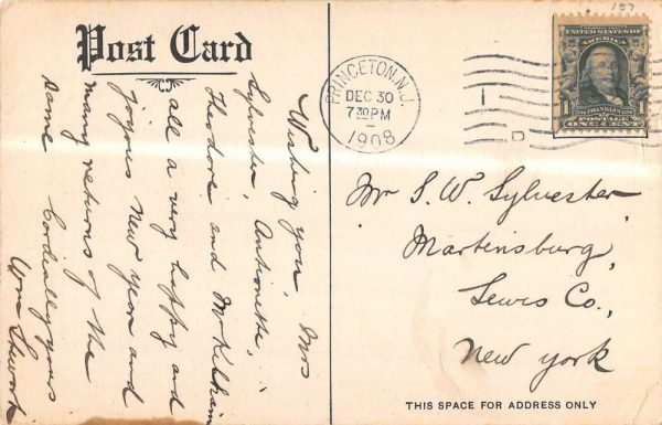 Princeton New Jersey University Sun Dial Monument Antique Postcard K106908 - Image 2