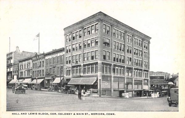 Meriden Connecticut Hall And Lewis Block Antique Postcard K106917