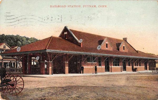 Putnam Connecticut Railroad Station Antique Postcard J80912