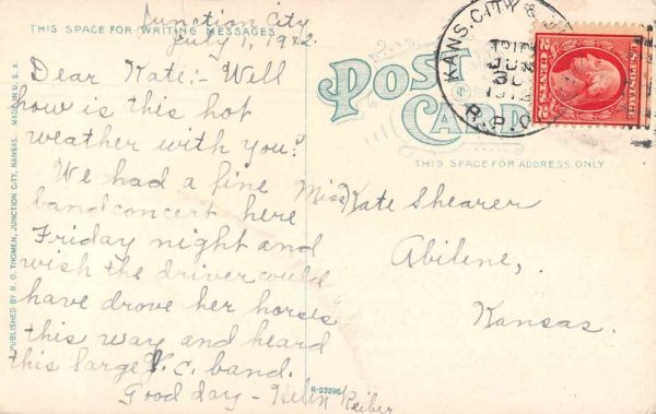 Fort Riley Kansas Electric Car Crossing Bridge Antique Postcard J80930 - Image 2