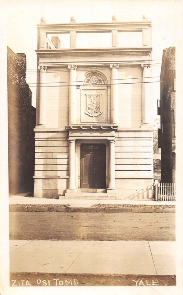 New Haven Connecticut Yale Zita Psi Tomb Real Photo Antique Postcard K107061