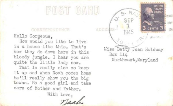 US Navy World War Two Native Village Hut Real Photo Antique Postcard K107154 - Image 2