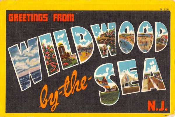 Wildwood By The Sea New Jersey Large Letter Linen Antique Postcard K107161