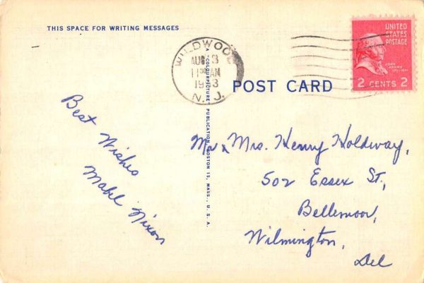 Wildwood By The Sea New Jersey Large Letter Linen Antique Postcard K107161 - Image 2