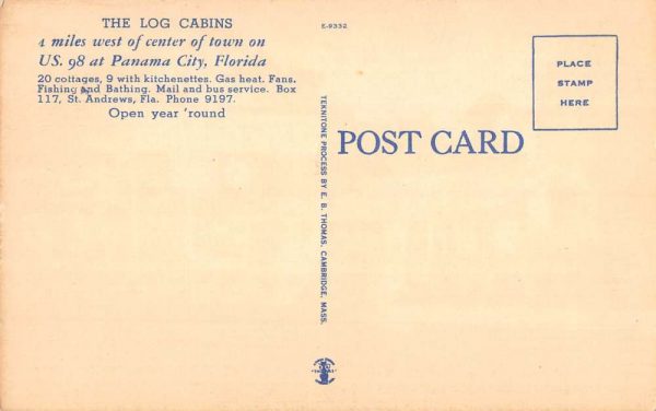 Panama City Florida Log Cabins Street View Antique Postcard K107186 - Image 2