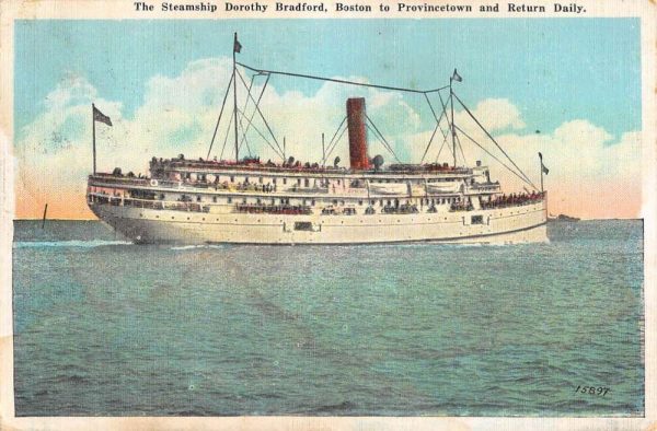 Steamship Dorothy Bradford Boat Waterfront Antique Postcard K107203