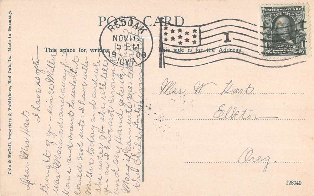 Red Oak Iowa East Nishnabotna Railroad Bridge Antique Postcard K107212 - Image 2