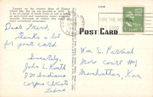 Corpus Christi Texas Navy Plane Bay Front Waterfront Antique Postcard K107257 - Image 2
