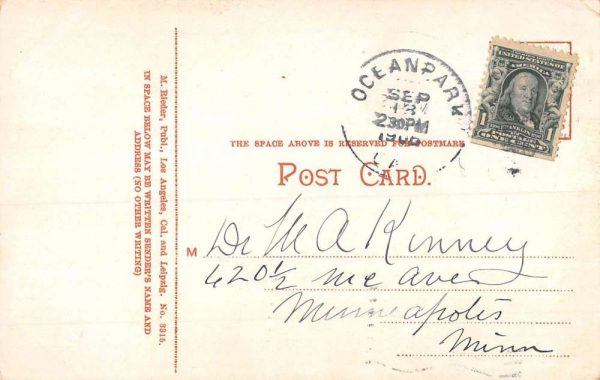 Ocean Park California Bath House Waterfront Antique Postcard K107266 - Image 2