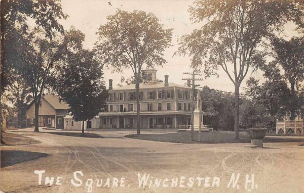 Winchester New Hampshire The Square Real Photo Antique Postcard J80972