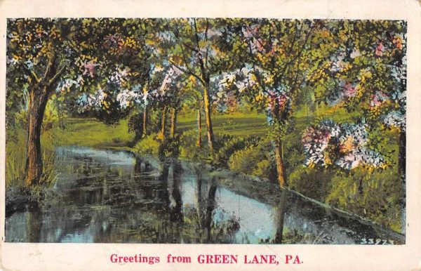 Green Lane Pennsylvania Greetings Scenic View Antique Postcard J80998