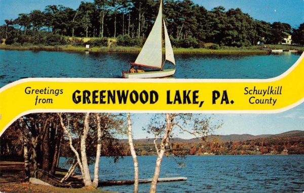 Greenwood Lake Pennsylvania Greetings Sailing Vintage Postcard J80999